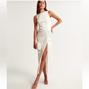 Abercrombie - satin draped midi dress